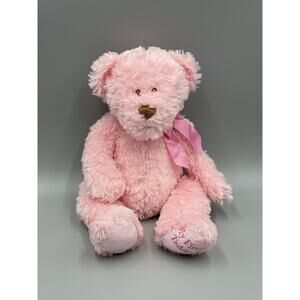 Baby Ganz My First Teddy Pink Bear Plush 12” Stuffed Animal W/ Ribbon Bow